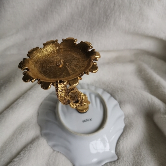 VTG Stylebuilt Accessories NY Dolphin/Koi Scallop Shell Dish Hollywood Regency - Picture 7 of 15